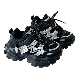 儿童加绒老爹鞋2025冬季新款男女童潮酷运动鞋保暖皮面防滑二棉鞋