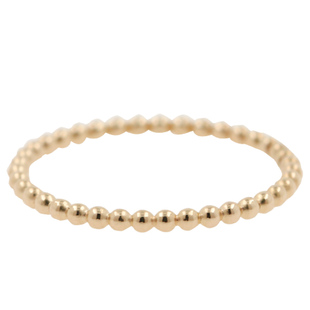 14K包金1.5mm实心豆豆圆珠戒指 关节戒指女尾戒小指 简约冷淡ins