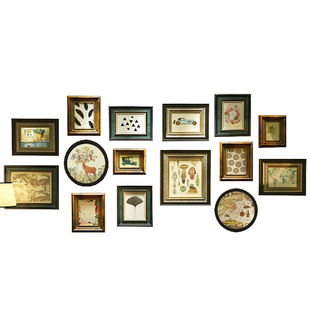 实木照片墙美式客厅餐厅背景墙相片墙轻奢相框挂墙复古画框组合