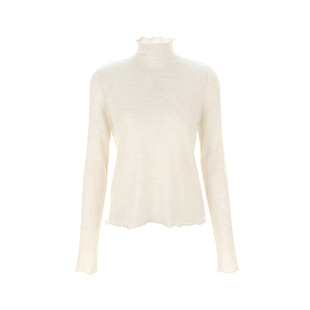 wana try绵羊毛软糯打底衫冬季新款女款保暖紧身上衣花高领内搭