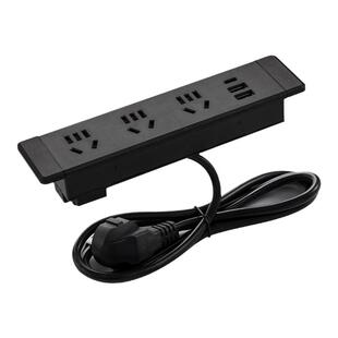 桌面插座嵌入式台面床头柜排插书桌家具内嵌电源插排流水线接线板