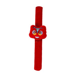 新年醒狮毛绒手拍拍圈儿童表演马年啪啪圈喜庆红色手环装饰小礼物