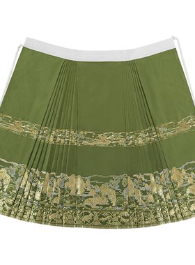 日常百搭织金马面裙梯形褶汉服女