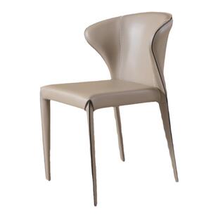 意式极简马鞍皮餐椅轻奢现代设计师靠背高级感餐桌椅酒店家用椅子