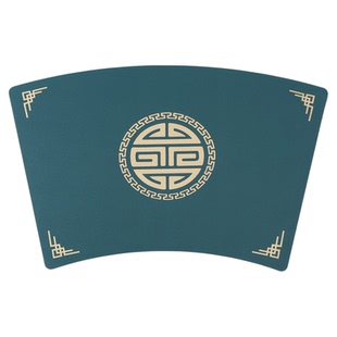 扇形皮革餐垫圆桌新中式中国风防水防油隔热轻奢高级感复古可水洗