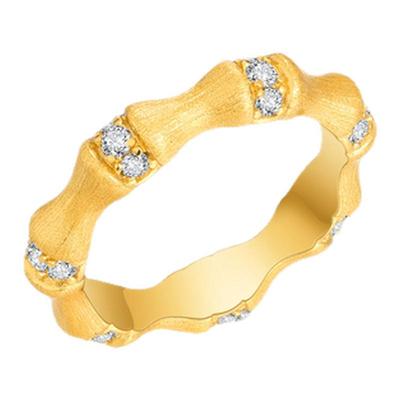 TWINSLULU镀k金竹节戒指