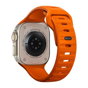 清歌适用苹果手表表带氟橡胶AppleWatch Ultra3手表带S11S10S9透气防水iWatchUltra2/iWatch10代运动男活力橙