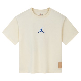 JORDAN/耐克飞人儿童棉质T恤运动短t夏男童中大童圆领透气短袖T恤