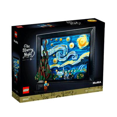 乐高积木艺术梵高星月夜油画壁画