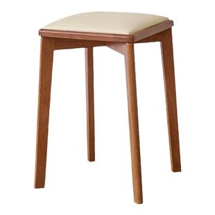 实木凳子家用板凳餐桌凳可叠放木凳椅现代简约软包方凳圆凳沙发凳