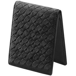 钱包男士短款真皮卡包超薄皮夹 ALCANTARA翻毛皮轻奢男包高档钱夹