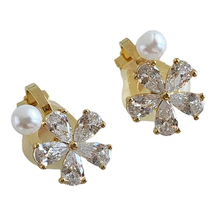 小众独特百搭小花朵珍珠耳夹女2025无耳洞耳环新款高级感气质耳饰