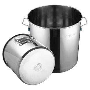 304不锈钢桶食品级商用带盖加厚316L抗菌圆桶化工桶特大汤桶大号