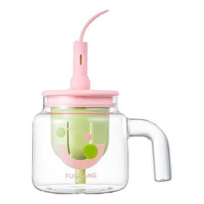 富光大容量玻璃吸管杯独立茶仓