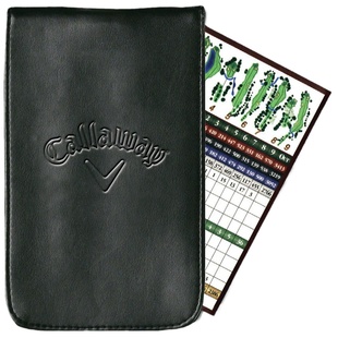CallawayGolf记分本黑色真皮计分本子下场用品内置铅笔架后包拿取