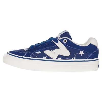 顽刻ollieskate蓝白星星配色秋季校园风W系列低帮男女国潮滑板鞋