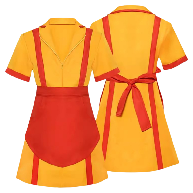 万圣节服装cos服女破产姐妹工作服max卡洛琳同款制服酒吧快餐短裙