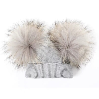 秋冬宝宝帽子安哥拉兔绒男女儿童帽1-6岁ins保暖小童帽子针织洋气