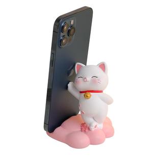 可爱招财猫手机支架办公室好物桌面装饰品摆件女生房间创意小礼物