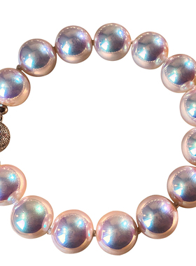 天然澳母贝珍珠手链满锆钻扣头小众轻奢高级感手串