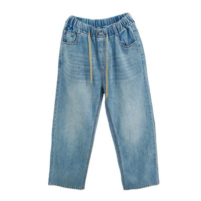 末班车春款男大童宽松牛仔直筒裤