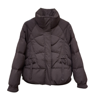 年轻妈妈装新国标羽绒服立领短款冬季新款宽松中老年50白鸭绒外套