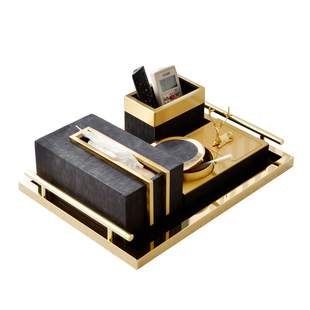 黑色纸抽盒客厅创意烟灰缸套装轻奢风新中式茶几高级感皮革纸巾盒