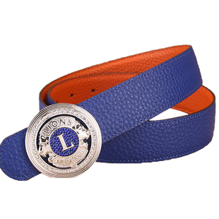 男士皮带正品真皮送人男友礼物专柜高端品牌纯牛皮裤腰带狮子