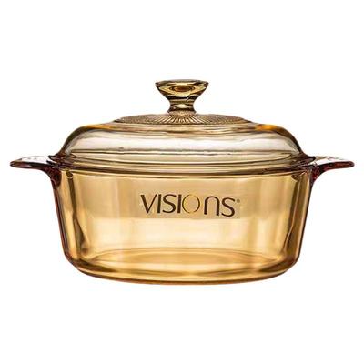 VISIONS美国康宁晶彩玻璃锅可明火直烧耐高温琥珀蒸锅砂煎炸炖煮