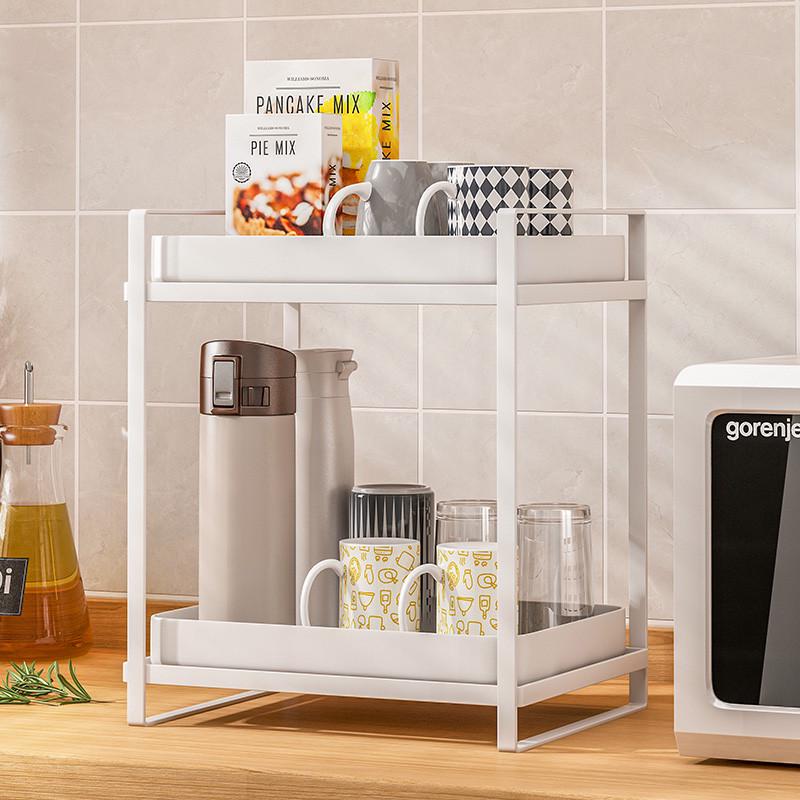 杯子收纳置物架客厅杯架茶道茶杯托盘家用桌面双层茶具杯子沥水架