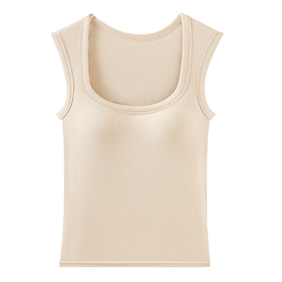 方领背心女春夏外穿2026新带胸垫