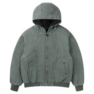 VMCL洗水做旧军布 座山雕连帽加厚羊羔绒棉服男冬24AW vermicelli