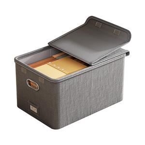 衣服收纳箱家用衣柜分层整理盒放裤子衣物布艺棉麻折叠储物筐神器