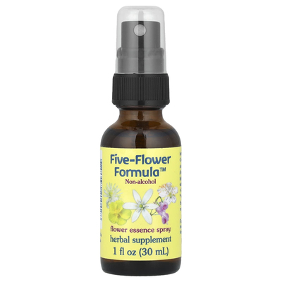 Flower Essence Services,五种花卉配方，花卉精华喷雾，无酒精，