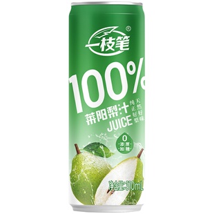 一枝笔100%莱阳梨汁果汁饮料310ml*8罐装果汁家庭装国产清甜饮品