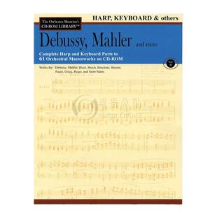 管弦音乐家CD-ROM图书馆 卷二 德彪西 马勒和其他/61首管弦大师作品 竖琴和键盘乐器独奏 含CD-ROM 海伦德原版乐谱书 HL00220112