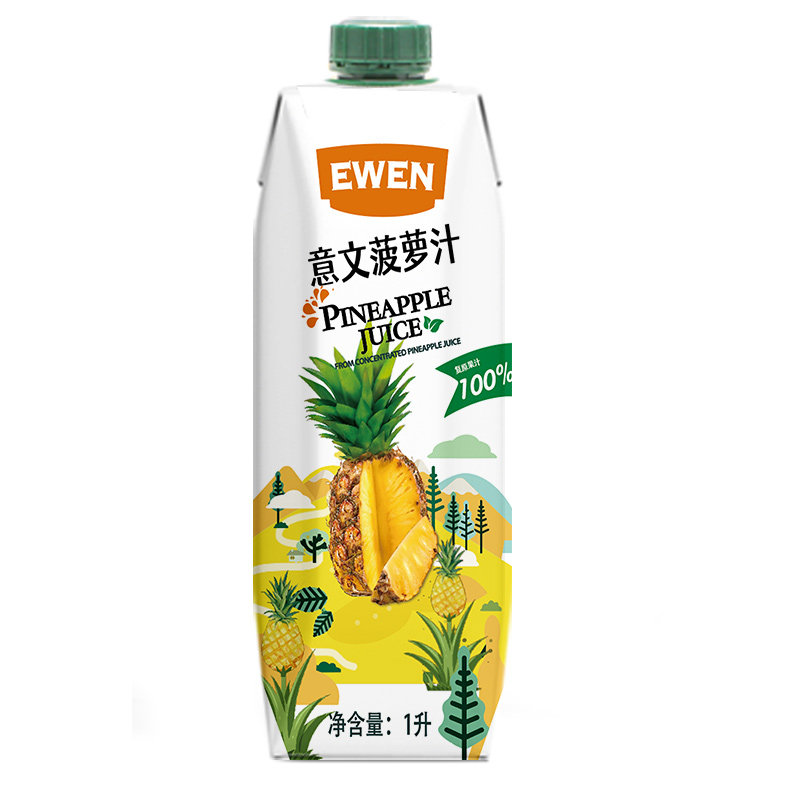 意文原装进口果汁菠萝汁蔬果汁饮料桃子汁橙汁苹果汁果味饮料1L装
