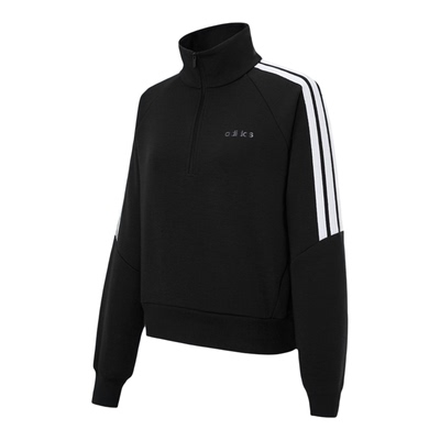 阿迪达斯半拉链卫衣女