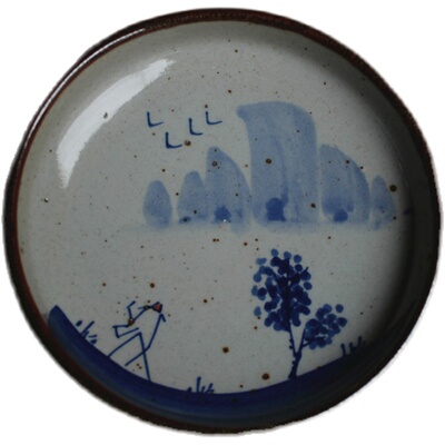 陶瓷手绘青花陶泥碟子零食坚果