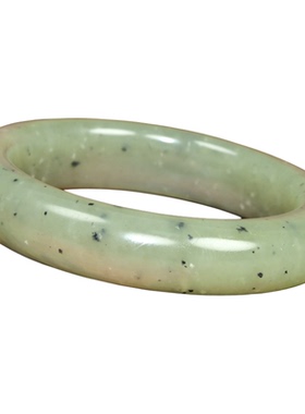 和田玉籽料手镯水墨青白青花籽镯