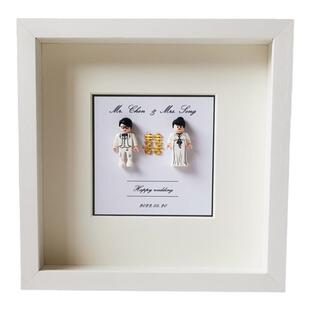 创意礼品新婚订婚纪念日方10寸立体相框摆台挂墙闺蜜爱人精致礼物