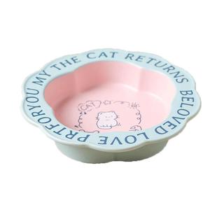 猫碗陶瓷猫食盆猫咪罐头碗盘子饭碗喝水碗宠物狗碗高脚护颈防打翻