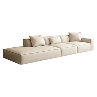 意式轻奢极简约现代客厅小户型沙发组合生态皮豆腐块直排侧贵妃位