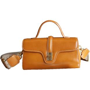 2026冬季新款真皮斜挎手提小包高颜值头层牛皮宽肩带单肩休闲女包