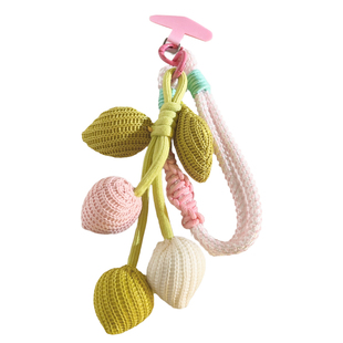 小清新文艺ins果子布艺挂件短款挂绳适用于手机壳多功能包包挂饰汽车钥匙扣ccd便携手腕挂链配饰韩系女款防丢