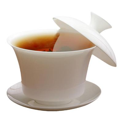 高骨瓷超薄胎悬停高档盖碗棉小城