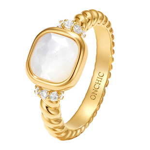 明星同款Onchic海洋之息戒指女小众设计轻奢高级精致镶贝母戒指