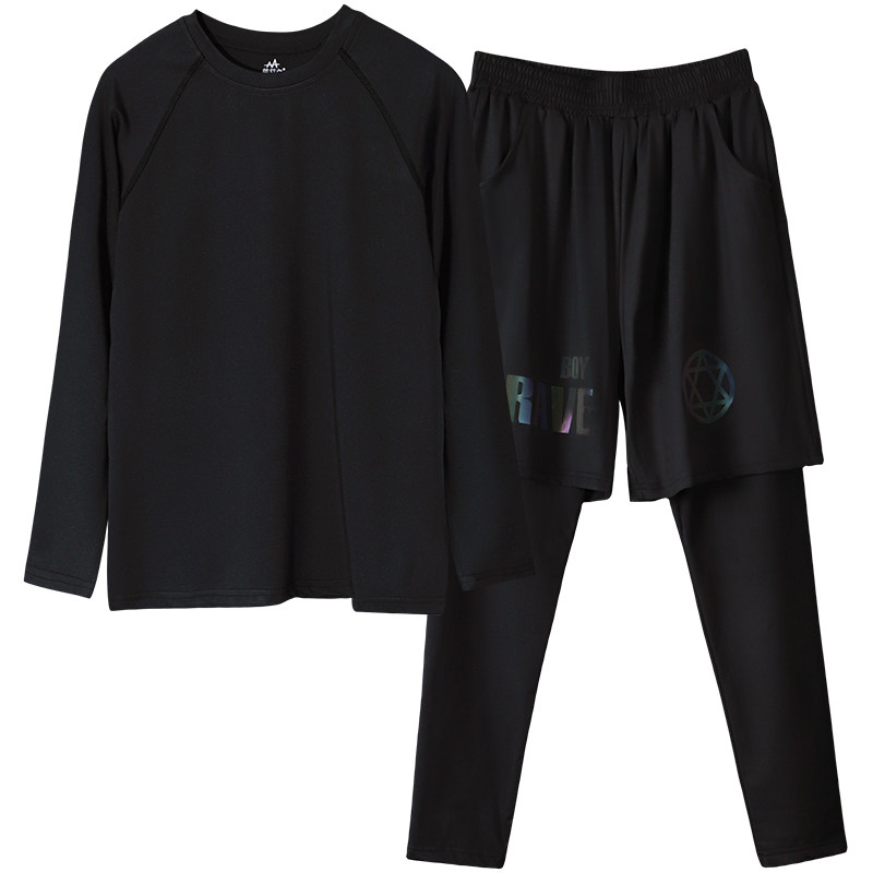 胖男童薄绒速干训练服套装
