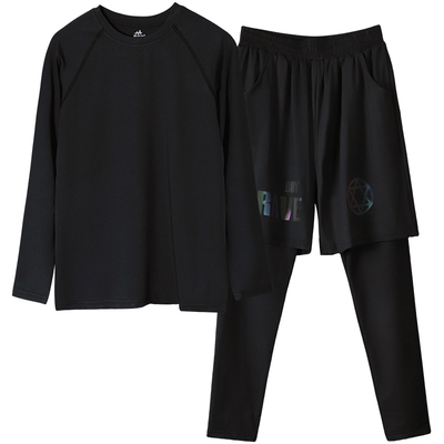 胖男童薄绒速干训练服套装