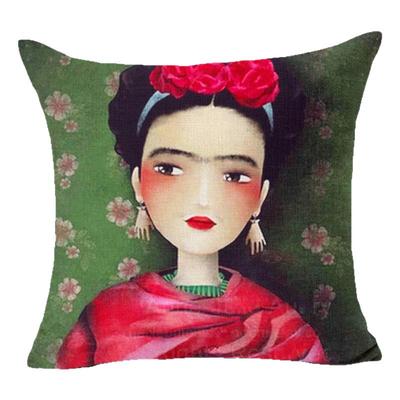 汽车抱枕套沙发靠垫卡罗自画像